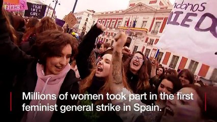Spain strike - 'Young women are incredible'