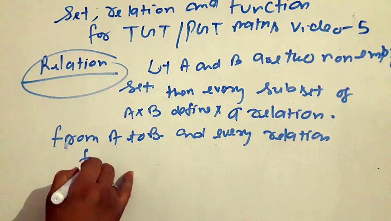 Set relation  and function  for tgt/ pgt maths video 5
