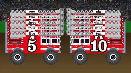 Video herunterladen: Monster Trucks Teaching Collection Vol. 1 - Learn Colors, Colours, Numbers & Shapes