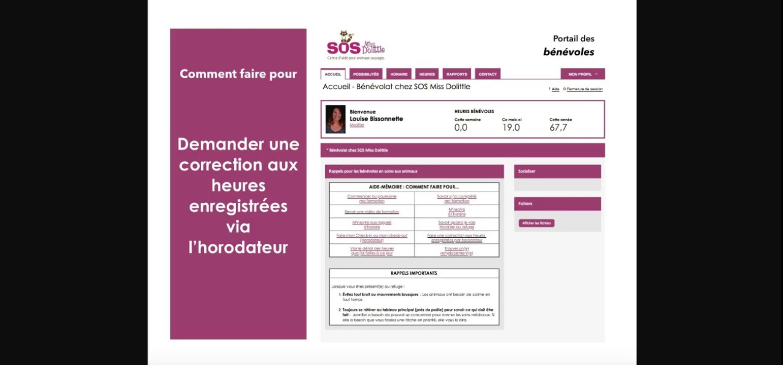 SOS Miss Dolittle - Demander une correction aux heures enregistrées par horodateur