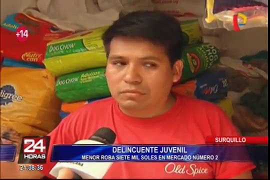 Delincuente menor de edad roba a comerciantes en mercado N°2 de Surquillo