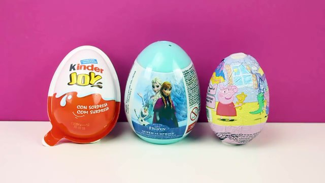 3 Huevos Kinder Sorpresa en español de Peppa Pig, Frozen, Kinder Joy | Huevo kinder la cerdita Pepa