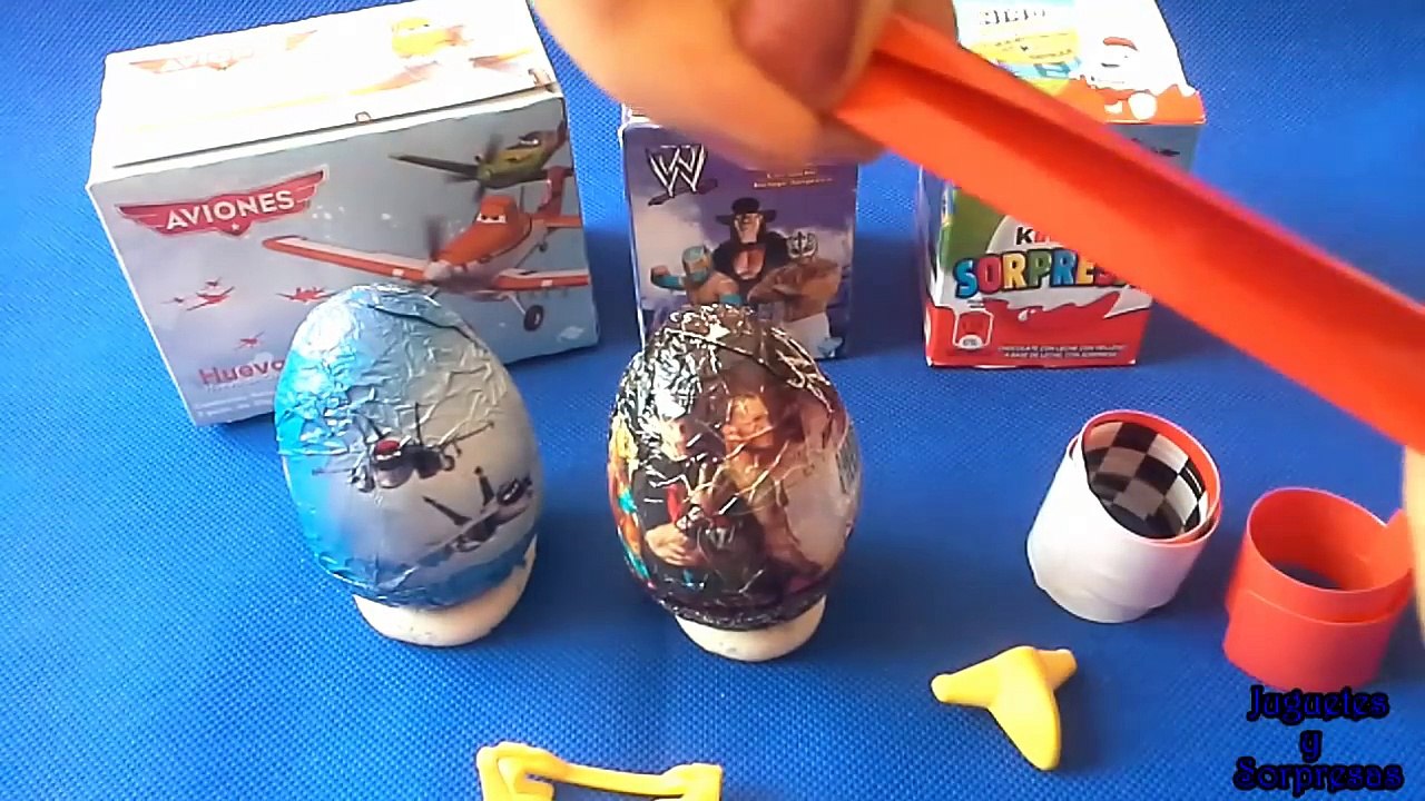 HUEVO SORPRESA AVIONES, WWE Y HUEVO KINDER SORPRESA PARA NIÑO