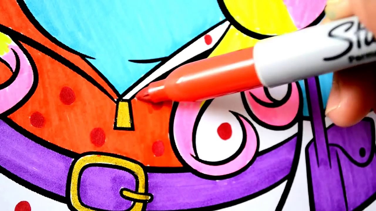 Dreamworks Trolls Poppy and Shopkins Dolls Coloring Book Page Fun for kids to Learn Art