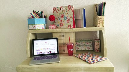 Escritorio de cartón apariencia de Madera DIY Tocador | Muebles de cartón DecoAndCrafts