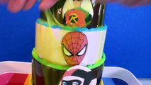 Batman vs Superman vs Spiderman SLIME CAKE GAME with Surprise Toys, Slime Superheroes Games