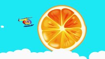 Learn Names of Fruits and Vegetables with Helicopter cutting food - Kids Learning Cartoon Videos!