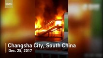 Fire breaks out in Changsha train station