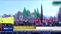 Iran government supporters and opponents march across the country