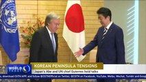 Don't sleepwalk into war over DPRK: UN chief Guterres hold talks with Japanese PM Abe