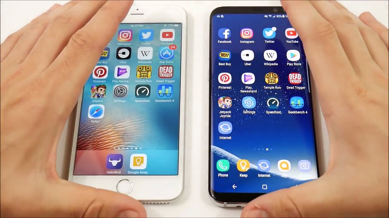 iPhone 6S Plus vs Galaxy S8 Plus! - Speed Test - video Dailymotion