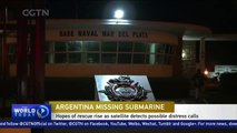 Argentina rise hopes of rescue to a missing submarine as satellite detects possible distress calls