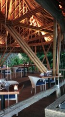 First night sunset dinner at Tree tops restaurant on Bawah island | Anthony S Casey Singapore