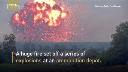 Explosions rock major military warehouse in Ukraine