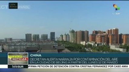 Decretan alerta naranja en China por contaminación en el aire