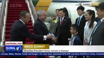 Brazilian President Michel Temer arrives in Xiamen for BRICS Summit
