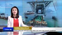 China’s first cross-sea railroad bridge takes step closer to completion