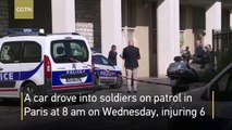 At least 6 injured after soldiers hit by vehicle in Paris suburb