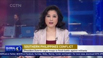 President Duterte urges Philippine troops to defeat Marawi militants
