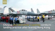 Chinese aircraft carrier Liaoning conducts landing practice