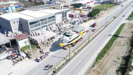 Geminin karadan yürütülmesi havadan görüntülendi - BURSA