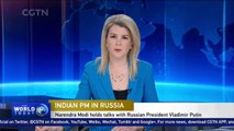 Narendra Modi meets with Russian President Vladimir Putin