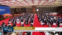 Chinese President Xi Jinping lists the achievements of Belt and Road Forum