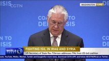 US Secretary of State Rex Tillerson addresses FMs from US-led coalition