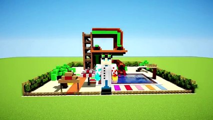 Minecraft: How to Make a Water Slide - Water Park Tutorial