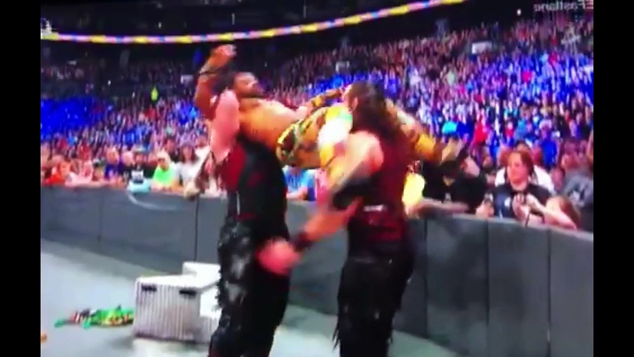 Bludgeon Brothers Powerbomb Xavier Woods on the Steps - WWE Fastlane 2018