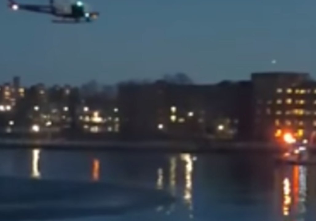 Rescue Helicopter Searches for Chopper Downed in New York's East River