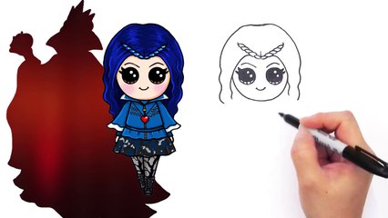 How to Draw Evie from Disney Descendants Cute step by step