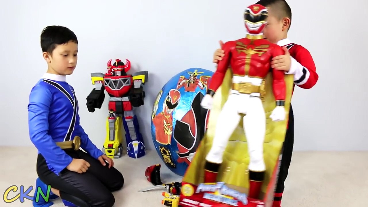 Power Rangers Super Giant Surprise Egg Toys Opening Dino Charger ...