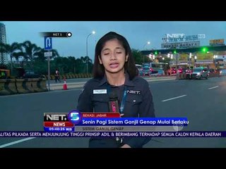 Suasana Terkini Lalu Lintas di Hari Pertama Sistem Ganjil Genap di Dalam Tol Bekasi - NET 5