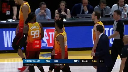 Jeff Teague Gets Ejected For Attempting To Murder Rubio！Jazz Vs Timberwolves Fig_HD