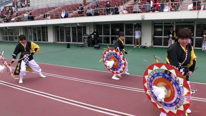 笑嘩家（わがや）☆2018鳥取マラソン　ゴール地点応援演舞