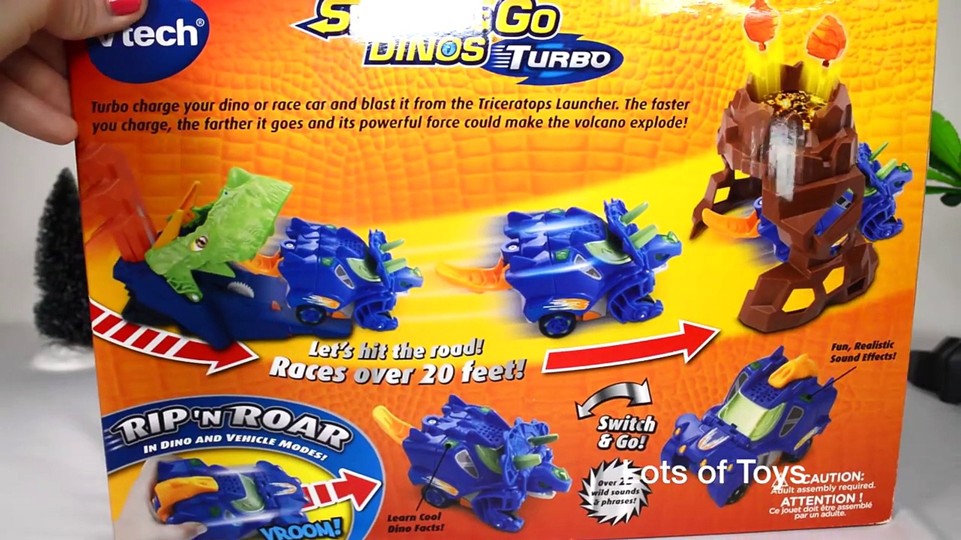 ⁣Exploding Volcano!! VTech Switch & Go Dino Rip N Roar Triceratops Deluxe Launcher Transformers