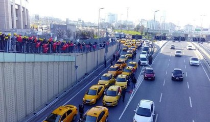 Taksicilerden UBER eylemi