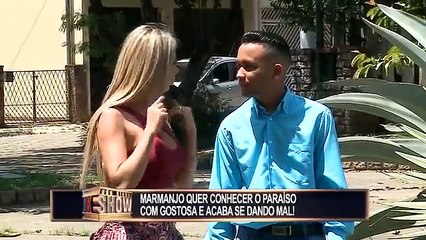 Marmanjo wants to get to know paradise with a tremendous cat and it hurts