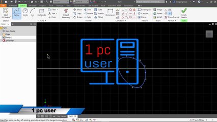 Autodesk inventor 2018 tutorial - Extrude Feature, Pan,Look At command