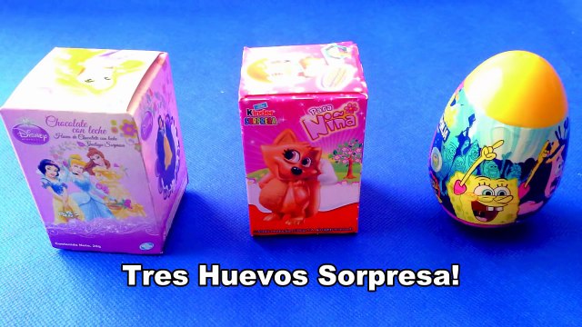 HUEVO SORPRESA BOB ESPONJA, KINDER SORPRESA Y DISNEY PRINCESAS