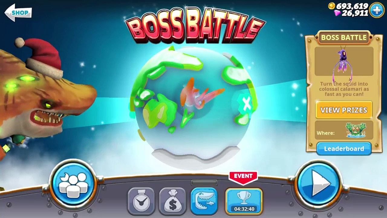 COLOSSAL SQUID BOSS VS ATOMIC SHARK - Hungry Shark World