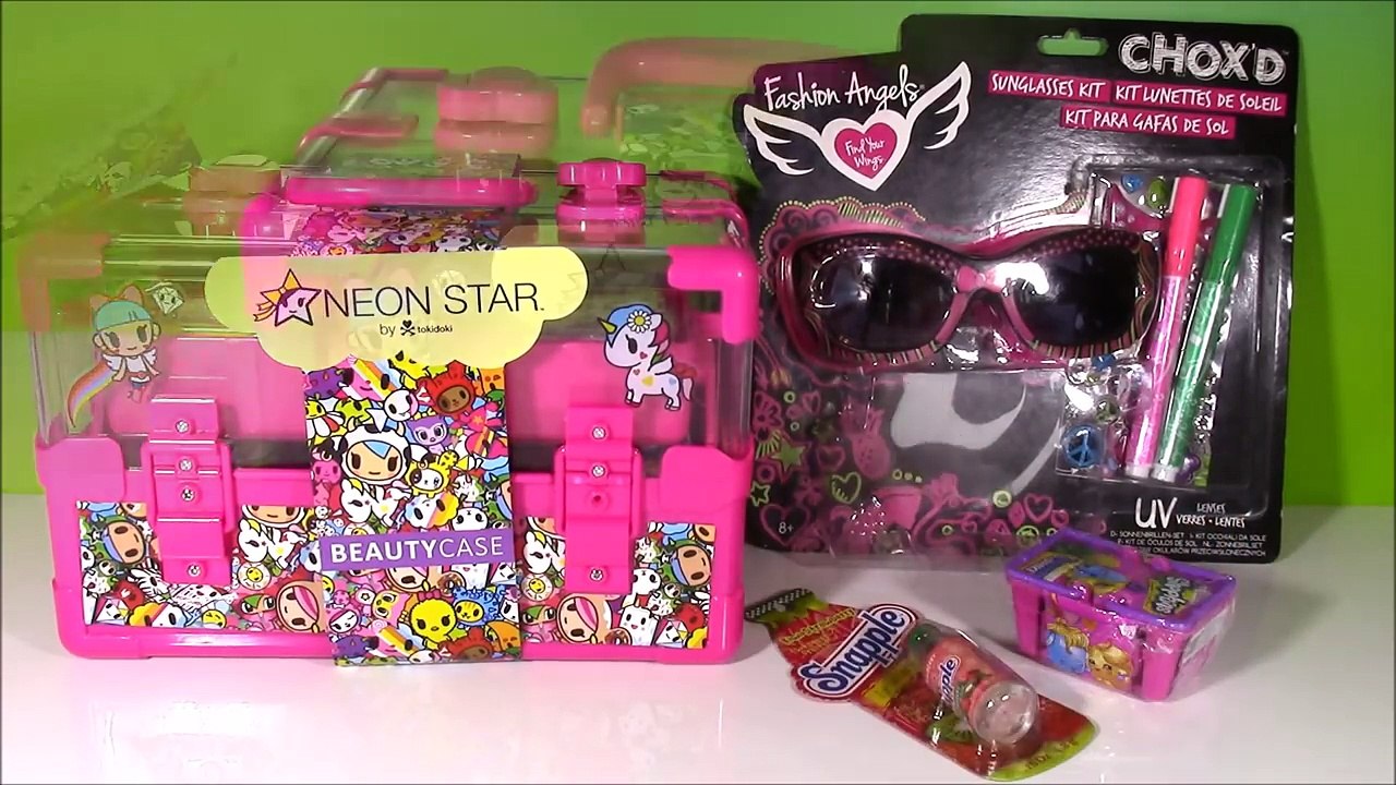 Neon Star Beauty Box! TOKIDOKI Sunglasses Nail Polish LIP GLOSS SHOPKINS LIP BALM!