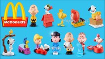 new THE PEANUTS MOVIE MCDONALDS COMPLETE SET OF 12 HAPPY MEAL KIDS TOYS SNOOPY REVIEW