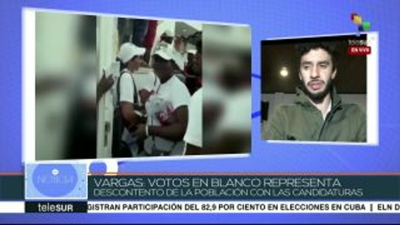 Vargas: Votos en blanco representa descontento de la población