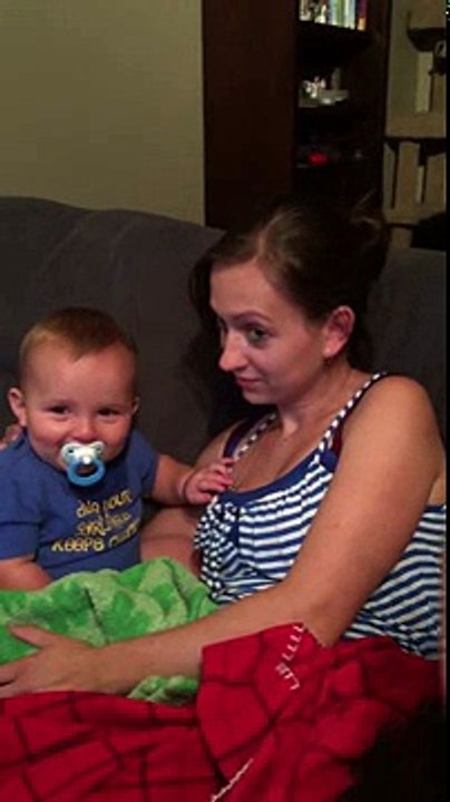 Baby makes wicked impersonation because of mommy’s crying - YouTube