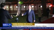 Chinese Premier Li Keqiang meets Russian PM Medvedev in Beijing
