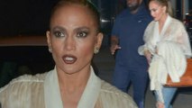 Jennifer Lopez arrives at trendy Craig's restaurant solo wearing distressed denim... after boyfriend Alex Rodriguez spent the day coaching the Kardashians.