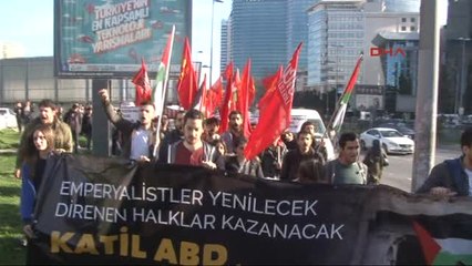İsrail Başkonsolosluğu Önünde Enternasyonal Marşlı 'Filistin' Eylemi