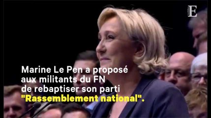 Marine Le Pen veut rebaptiser le FN ; son père évoque un "assassinat politique"